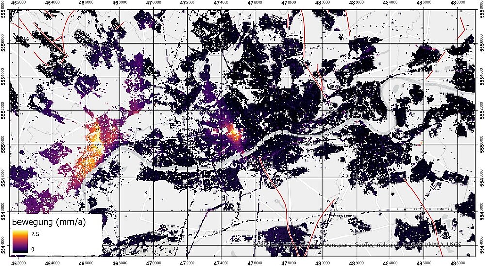 Sekungsbewegungen im Rhein-Main-Gebiet