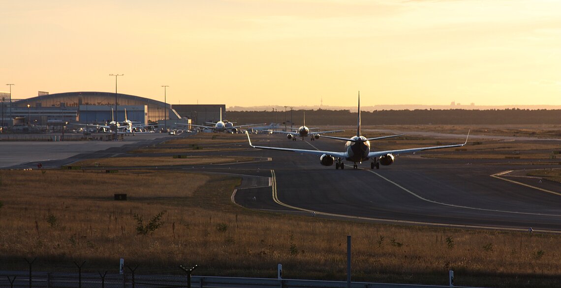 Verkehrsflugzeuge am Flughafen Frankfurt